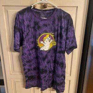 Purple Tie-Dye Shirt with Ghost Design